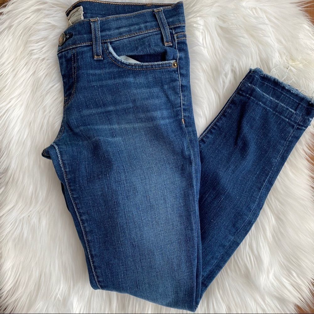 [Current Elliott] Raw Hem Cropped Jeans - 25